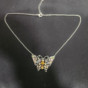 Butterfly Crystal Pendant Necklace in Multicolor - Women's Jewelry